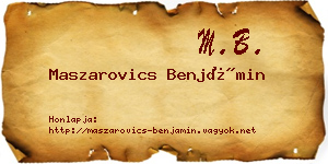 Maszarovics Benjámin névjegykártya