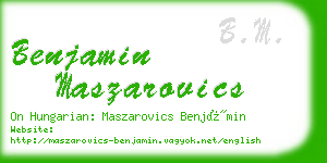 benjamin maszarovics business card